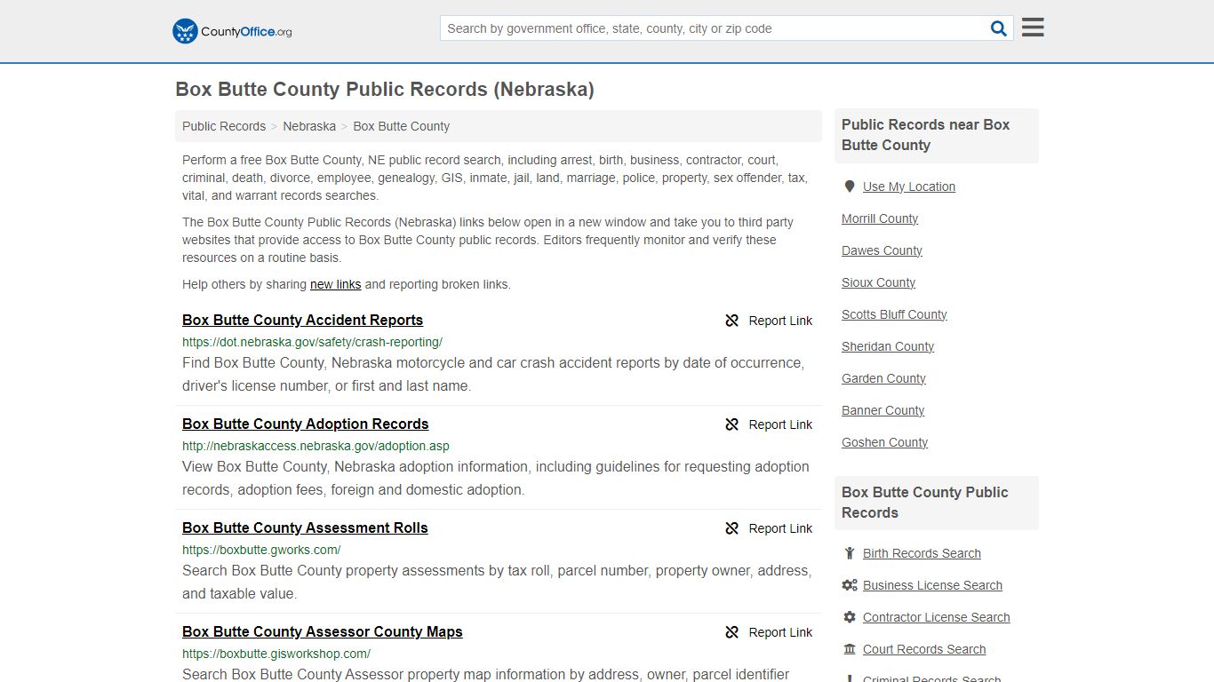 Box Butte County Public Records (Nebraska) - County Office