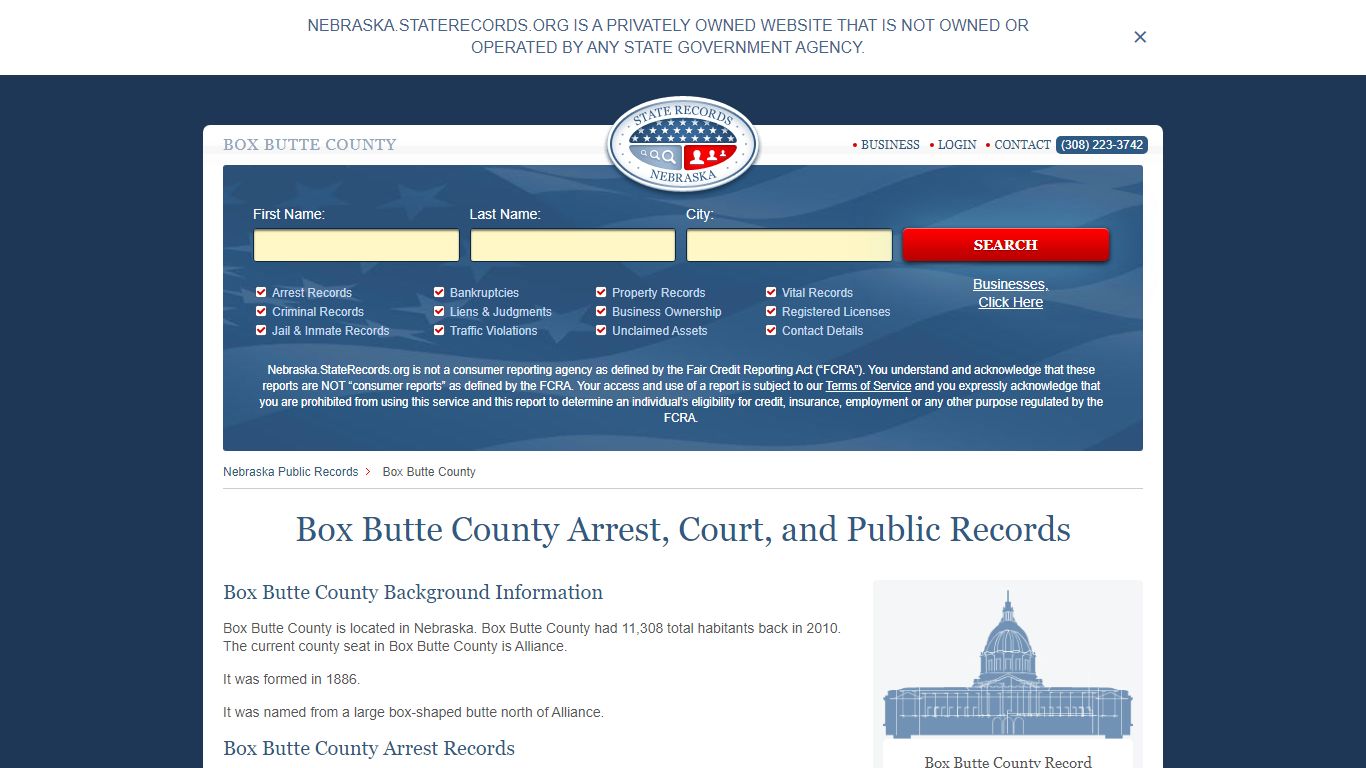 Box Butte County Arrest, Court, and Public Records