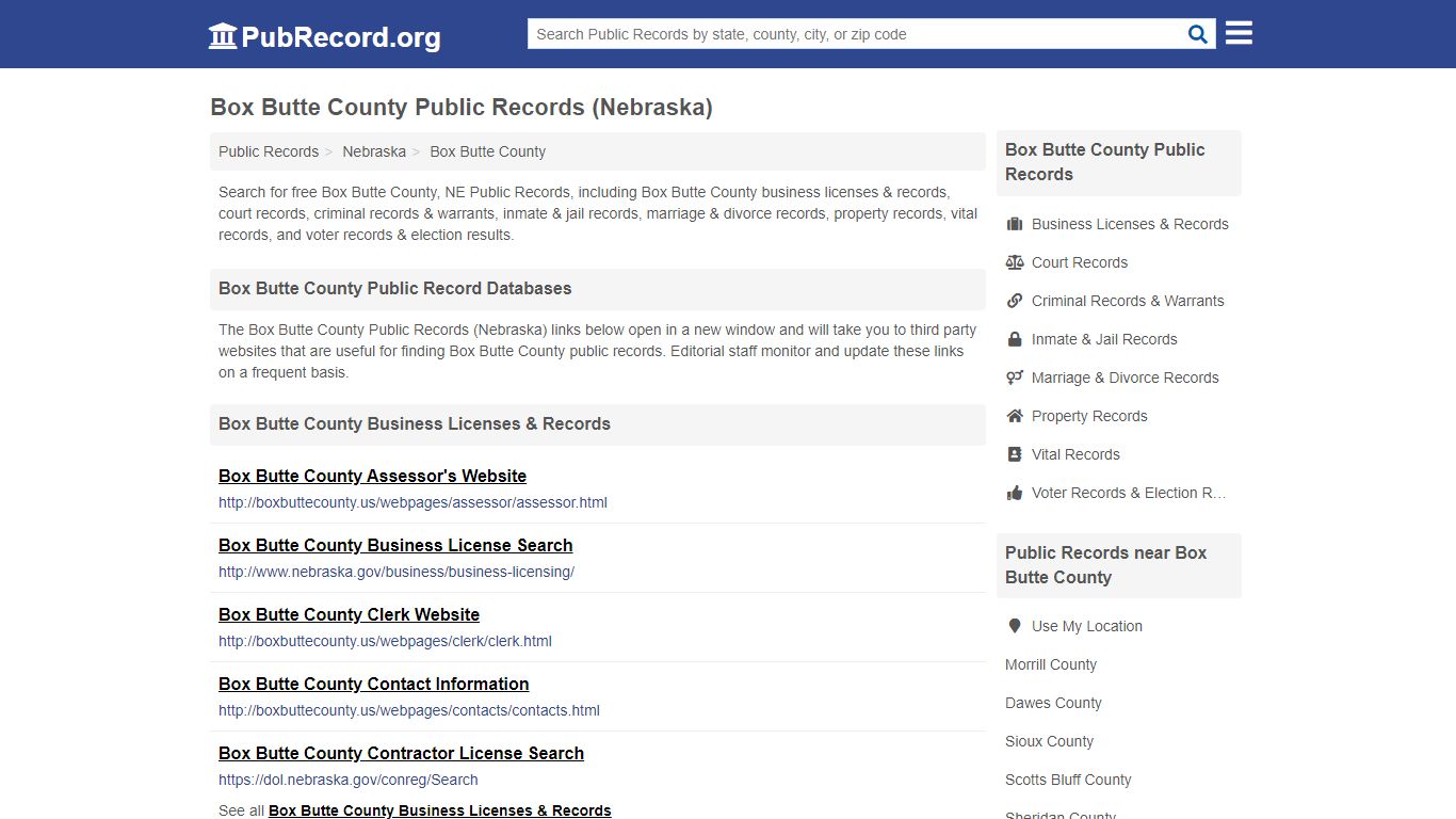 Box Butte County Public Records (Nebraska) - PubRecord.org